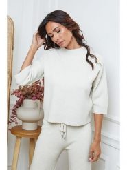 So Cachemire Sweter "Dylia" w kolorze beżowym rozmiar: M. Brązowe swetry So Cachemire, m, bez wzorów, ze splotem, bez ramiączek. Za 221.36 zł.