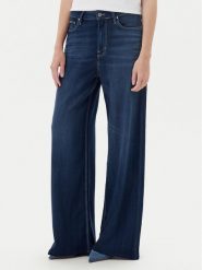 Guess Jeansy W5YA82 D0782 Granatowy Wide Leg. Niebieskie jeansy Guess, z aplikacjami. Za 659.99 zł.