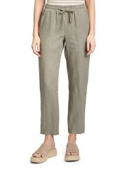 CARTOON Lniane spodnie w kolorze zielonym rozmiar: 34. Zielone spodnie materiałowe Cartoon, bez wzorów, ze lnu, z podwyższonym stanem. Za 130.99 zł.