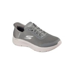 Kapcie SKECHERS SLIP-INS GO WALK FLEX Zielony. Zielone obuwie domowe Skechers, bez wzorów, z tkaniny, bez zapięcia. Za 377.93 zł.