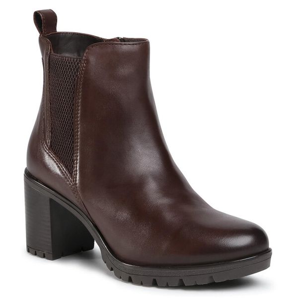 Botki Lasocki. Brązowe botki Lasocki, bez wzorów, bez obcasa, na słupku, bez zapięcia. Za 120.99 zł.