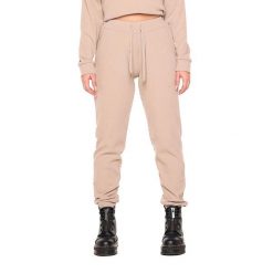 Spodnie dresowe miękki z sznurek regulacyjny na co dzień. Brązowe spodnie dresowe LEONE 1947 APPAREL, bez wzorów, z bawełny. W wyprzedaży za 124.24 zł.