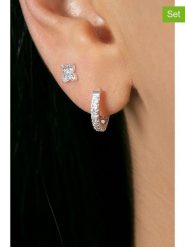 Lodie Silver 2-częściowy zestaw z cyrkoniami rozmiar: onesize. Szare kolczyki Lodie Silver, z cyrkonią, srebrne. Za 70.08 zł.