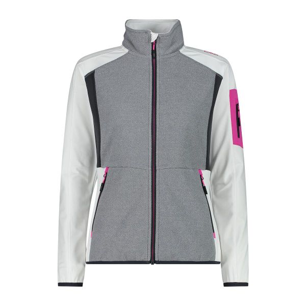 Bluza damska turystyczna CMP 34H3036. Białe bluzy CMP, xs, bez wzorów, z polaru, bez kaptura. Za 278.50 zł.
