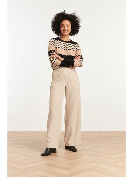 Smashed Lemon Spodnie w kolorze beżowym rozmiar: XXL. Brązowe spodnie materiałowe Smashed Lemon, na co dzień, xxl, bez wzorów, z materiału. Za 104.99 zł.