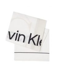 Calvin Klein Chusta Monologo K60K611981 Biały. Białe rękawiczki Calvin Klein, bez wzorów, z bawełny. Za 289.99 zł.