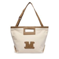 Torebka Max Mara Beachwear. Brązowe shopper Max Mara Beachwear, bez wzorów, bez dodatków. Za 1,024.00 zł.