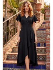 SOULSHAE Sukienka w kolorze czarnym rozmiar: S/M. Czarne sukienki SOULSHAE, m, bez wzorów, bez kołnierzyka, bez ramiączek, midi. Za 174.95 zł.