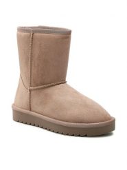 Jenny Fairy Śniegowce WS5918-04 Beżowy. Brązowe botki Jenny Fairy, bez wzorów, z materiału, bez obcasa, bez zapięcia. Za 79.99 zł.