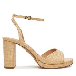 Sandały Aldo. Brązowe sandały Aldo, bez wzorów, bez obcasa, na słupku, bez zapięcia. Za 339.99 zł.