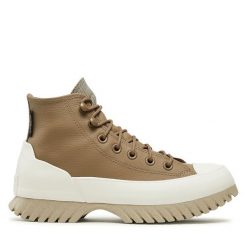 Botki Converse. Brązowe botki Converse, bez wzorów, bez obcasa, na płaskiej podeszwie, bez zapięcia. Za 619.99 zł.