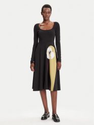 Desigual Sukienka codzienna Lirio 25WWVK29 Czarny Regular Fit. Czarne sukienki Desigual, na co dzień, l, bez wzorów, z bawełny, bez kołnierzyka, bez ramiączek, proste. Za 429.99 zł.