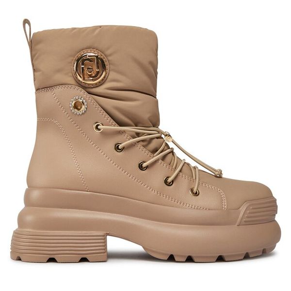 Trzewiki Liu Jo. Brązowe botki Liu Jo, bez wzorów, bez obcasa, na płaskiej podeszwie, bez zapięcia. Za 909.99 zł.