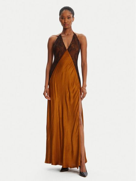 Bardot Sukienka wieczorowa Estrella Haltrel 59977DB Brązowy Regular Fit. Brązowe sukienki Bardot, bez wzorów, z wiskozy, wizytowe, bez kołnierzyka, bez ramiączek. Za 659.99 zł.