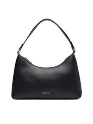 Calvin Klein Torebka Foil Logo Small Shoulder Bag LV04F3890G Czarny. Czarne torebki klasyczne Calvin Klein, bez wzorów, ze skóry, bez dodatków. Za 369.99 zł.