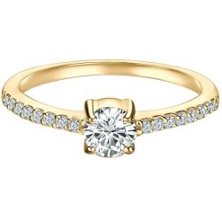 Trilani Pierscionek Solitaire aus Sterling Silber in Gelbgold mit Zirkonia Pierścionki 1 ct Damski. Białe pierścionki Trilani, z cyrkonią, pozłacane. Za 239.99 zł.