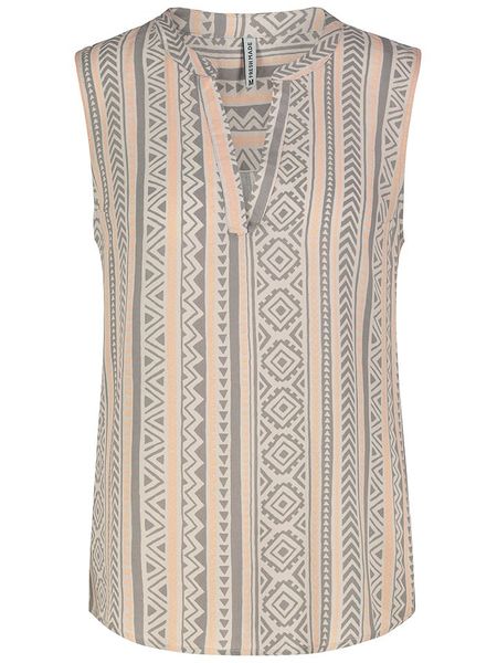 Fresh Made Bluzka w kolorze szaro-brzoskwiniowym rozmiar: XL. Pomarańczowe bluzki Fresh Made, s, bez wzorów, z wiskozy, klasyczne, bez kołnierzyka, bez ramiączek. Za 48.05 zł.