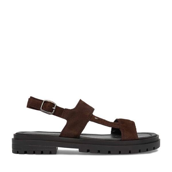 Sandały Lasocki. Brązowe sandały Lasocki, bez wzorów, bez obcasa, na płaskiej podeszwie, bez zapięcia. Za 169.99 zł.