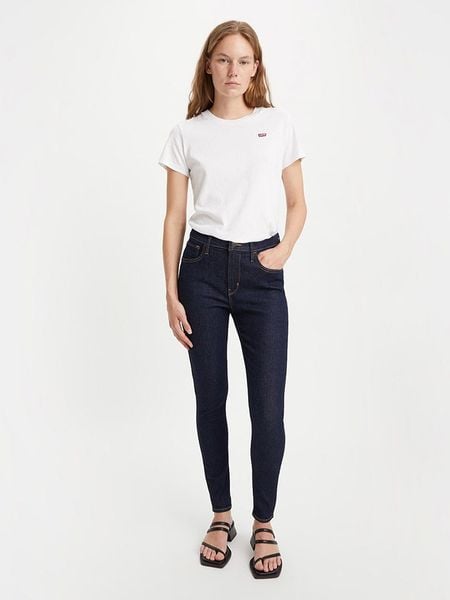 Levi's Dżinsy - Skinny fit - w kolorze granatowym rozmiar: W24/L32. Niebieskie jeansy Levi's®, l, z aplikacjami, z podwyższonym stanem. Za 192.33 zł.