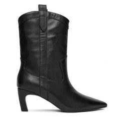 Botki Gino Rossi. Czarne botki Gino Rossi, bez wzorów, bez obcasa, na słupku, bez zapięcia. Za 499.99 zł.