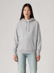 Levi´s Bluza w kolorze jasnoszarym rozmiar: XS. Szare bluzy s, bez wzorów, z bawełny, z kapturem. Za 101.23 zł.