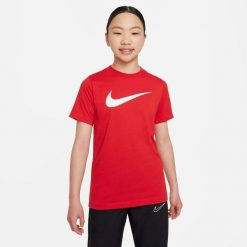 Koszulka z krótkim rękawem Nike CW6941 657 Czerwony. Czerwone bluzki Nike, bez wzorów, z tkaniny, sportowe, bez kołnierzyka, bez ramiączek. Za 178.99 zł.