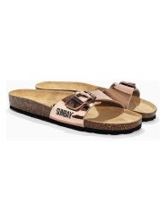 Sunbay Klapki "Jasmin" w kolorze jasnoróżowym rozmiar: 41. Różowe klapki Sunbay, bez wzorów, z otwartym noskiem, bez obcasa. Za 149.95 zł.