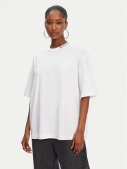 Juicy Couture T-Shirt Boyfriend JCTES09 Biały Relaxed Fit. Białe t-shirty Juicy Couture, xs, bez wzorów, z bawełny, bez kołnierzyka, bez ramiączek. Za 119.99 zł.