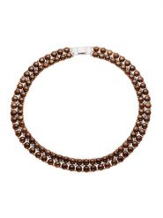 Mitzuko Naszyjnik perłowy w kolorze brązowym - dł. 40 cm rozmiar: onesize. Brązowe naszyjniki Mitzuko, z perłą, srebrne. Za 404.99 zł.