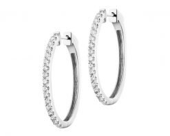 Kolczyki z białego złota z brylantami laboratoryjnymi - koła - 0,88 ct - próba 750. Białe kolczyki Apart, z brylantem, złote. Za 9,990.00 zł.