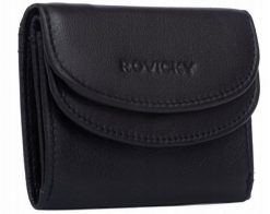 Portfel damski Rovicky R-19-LFN czarny. Czarne portfele ROVICKY, bez wzorów, ze skóry. Za 49.99 zł.