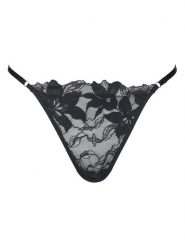 Hunkemöller Stringi Ingrid 300468 Czarny. Czarne stringi Hunkemöller, bez wzorów, z syntetyku. Za 69.99 zł.