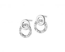 Kolczyki z białego złota z diamentami - 0,04 ct - próba 585. Białe kolczyki Apart, z diamentem, złote. Za 1,759.00 zł.
