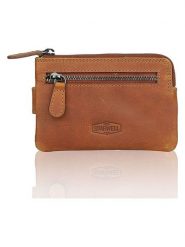 SPARWELL Skórzany portfel "Nash" w kolorze jasnobrązowym - 12,5 x 8,5 x 1,5 cm rozmiar: onesize. Brązowe portfele SPARWELL, bez wzorów, z materiału. Za 43.99 zł.