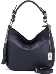 Anna Morellini Skórzana torebka "Fiorella" w kolorze granatowym - 30 x 27 x 9 cm rozmiar: onesize. Niebieskie torby na ramię Anna Morellini, bez wzorów, z materiału, na ramię, bez dodatków. Za 295.99 zł.