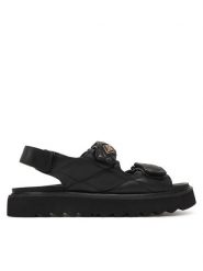 REPLAY Sandały GWF5D .000.C0010S Czarny. Czarne sandały Replay, bez wzorów, ze skóry, bez obcasa, na płaskiej podeszwie, bez zapięcia. Za 349.99 zł.