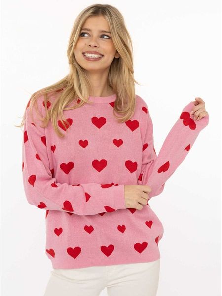 Zwillingsherz Sweter w kolorze jasnoróżowym rozmiar: S/M. Różowe swetry Zwillingsherz, m, bez wzorów, z bawełny, bez ramiączek. Za 149.95 zł.