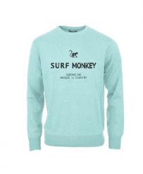 Bluza z Organicznej Bawełny – Okrągły Dekolt / Dorośli (Lód). Niebieskie bluzy SURF MONKEY, l, bez wzorów, z bawełny, bez kaptura. Za 309.95 zł.