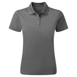 Damska Koszulka Polo Z Trwałego Materiału Barwionego Przędzą. Szare koszulki polo PREMIER, xs, bez wzorów, bez kołnierzyka, bez ramiączek. Za 90.99 zł.