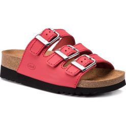 Klapki SCHOLL - Rio Wedge Ad F26454 1051 360 Red. Czerwone klapki Scholl, z aplikacjami, z nubiku, bez obcasa, na obcasie. W wyprzedaży za 229.00 zł.