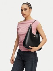 Calvin Klein Torebka Ck Medium Shoulder Bag LV04F3522G Czarny. Czarne torebki klasyczne Calvin Klein, bez wzorów, ze skóry, bez dodatków. Za 569.99 zł.