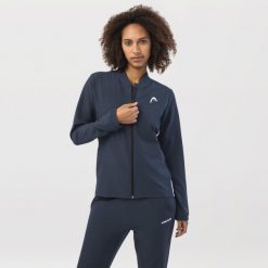 Kurtka damska BREAKER. Niebieskie kurtki sportowe Head, xl, bez wzorów, z elastanu, bez kaptura, tenisowe. W wyprzedaży za 308.00 zł.