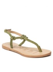 Manebi Sandały Suede Leather Sandals V 2.0 Y0 Khaki. Brązowe sandały Manebi, bez wzorów, ze skóry, bez obcasa, na płaskiej podeszwie, bez zapięcia. Za 449.99 zł.