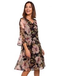 Stylove Sukienka w kolorze czarnym ze wzorem rozmiar: M. Czarne sukienki Stylove, m, bez wzorów, bez kołnierzyka, bez ramiączek, midi. Za 224.95 zł.