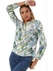 WITT WEIDEN Bluzka w kolorze biało-niebiesko-zielonym rozmiar: 44. Białe bluzki WITT WEIDEN, bez wzorów, z lyocellu, bez kołnierzyka, bez ramiączek. Za 104.99 zł.