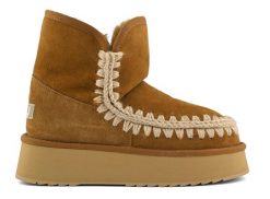 MOU Platform boot suede Śniegowce damskie. Brązowe trapery i śniegowce Mou, z gumy. W wyprzedaży za 855.99 zł.