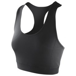 Top Damski / Damski Impact Softex Crop Top. Czarne topy SPIRO, bez wzorów, bez kołnierzyka, bez ramiączek. Za 62.99 zł.