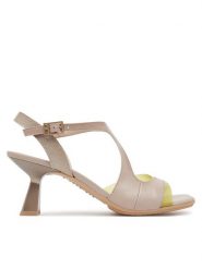 Hispanitas Sandały Danielle HV253913 Beżowy. Brązowe sandały Hispanitas, bez wzorów, ze skóry, bez obcasa, na szpilce, bez zapięcia. Za 599.99 zł.