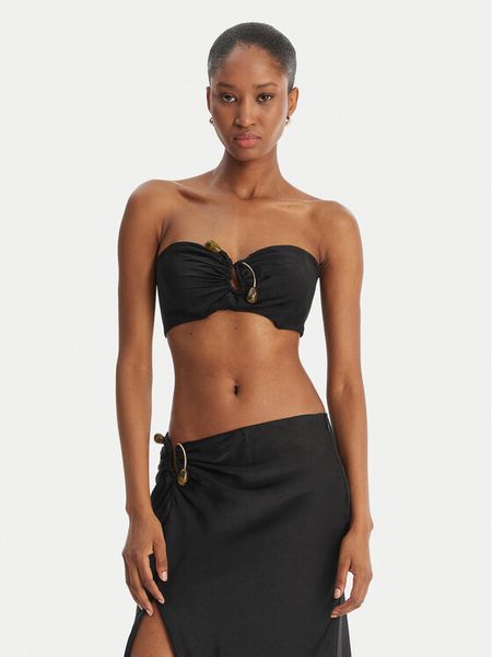Bardot Top Dylan 60307TB Czarny Slim Fit. Czarne topy Bardot, bez wzorów, z syntetyku, bez kołnierzyka, bez ramiączek. Za 260.99 zł.