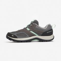 Buty turystyczne damskie Quechua MH100. Szare trekkingi QUECHUA, z kauczuku, outdoorowe. Za 169.99 zł.